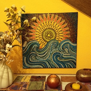 Nap és tenger - művészet - festmény - festmény vegyes technika - Meska.hu