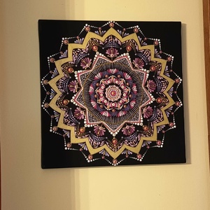 Rózsa-arany mandala - művészet - festmény - akril - Meska.hu