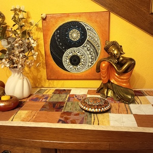 Yin és yang mandala, Művészet, Festmény, Akril, Festészet, MESKA