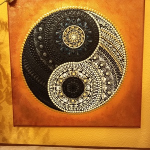 Yin és yang mandala - művészet - festmény - akril - Meska.hu