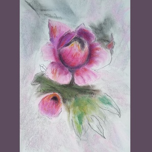 Bazsarózsa - művészet - festmény - pasztell - Meska.hu