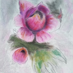 Bazsarózsa - művészet - festmény - pasztell - Meska.hu