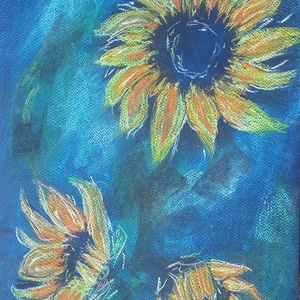 Napraforgók, Művészet, Festmény, Pasztell, Festészet, MESKA