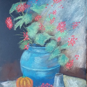 Muskátli, Művészet, Festmény, Pasztell, Festészet, MESKA