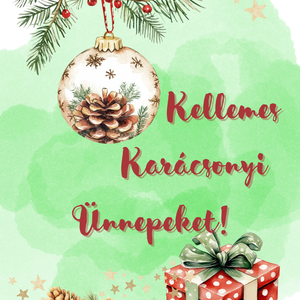 Karácsonyi képeslap pöttyös  - Meska.hu