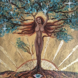 Az élet fénye - akril, vegyes technika festmény, Művészet, Festmény, Festmény vegyes technika, Festészet, MESKA