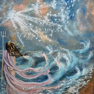 A tengeren - akril festmény, Művészet, Festmény, Akril, Festészet, MESKA