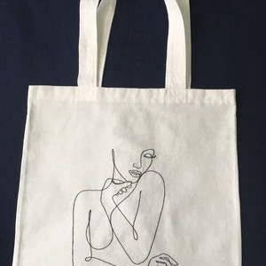 Vászontáska hímzéssel - táska & tok - bevásárlás & shopper táska - shopper, textiltáska, szatyor - Meska.hu