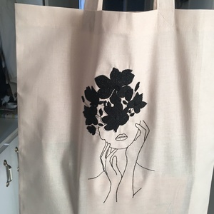 Vászontáska hímzéssel - táska & tok - bevásárlás & shopper táska - shopper, textiltáska, szatyor - Meska.hu