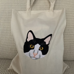 Vászontáska hímzéssel, Táska & Tok, Bevásárlás & Shopper táska, Shopper, textiltáska, szatyor, Hímzés, Varrás, MESKA