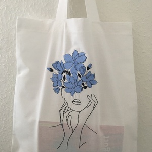 Vászontáska hímzéssel, Táska & Tok, Bevásárlás & Shopper táska, Shopper, textiltáska, szatyor, Hímzés, Varrás, MESKA