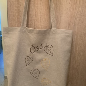 Vászontáska hímzéssel, Táska & Tok, Bevásárlás & Shopper táska, Shopper, textiltáska, szatyor, Hímzés, Varrás, MESKA