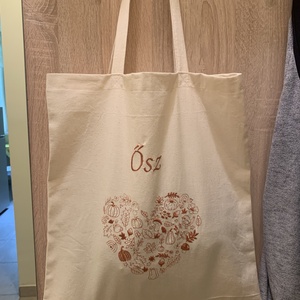 Vászontáska hímzéssel, Táska & Tok, Bevásárlás & Shopper táska, Shopper, textiltáska, szatyor, Hímzés, Varrás, MESKA