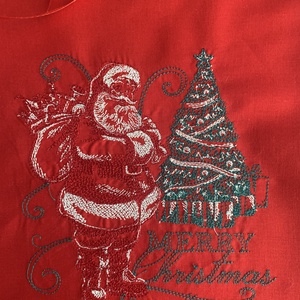 Karácsonyi ajándék zsák  hímzett mintával. Névreszóló - karácsony - mikulás - mikulás zsák - Meska.hu