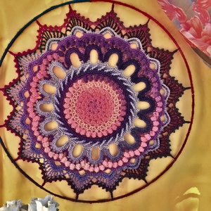 Magenta Mandala 3D-horgolás - Meska.hu