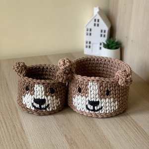 Kutyusos kosár, Otthon & Életmód, Tárolás & Rendszerezés, Tárolókosár, Horgolás, MESKA