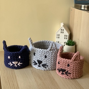 Cicás kosár, Otthon & Életmód, Tárolás & Rendszerezés, Tárolókosár, Horgolás, MESKA