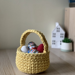 Húsvéti tojásgyűjtő kosár, Otthon & Életmód, Tárolás & Rendszerezés, Tárolókosár, Horgolás, MESKA