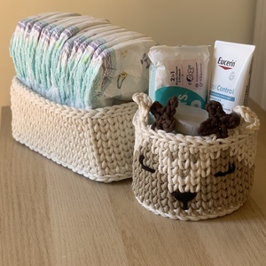 Babaköszöntő kosár szett, Otthon & Életmód, Tárolás & Rendszerezés, Tárolókosár, Horgolás, MESKA