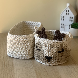 Szarvasos babaköszöntő kosár szett, Otthon & Életmód, Tárolás & Rendszerezés, Tárolókosár, Horgolás, MESKA