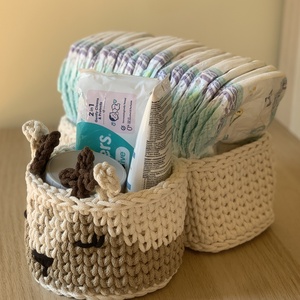 Szarvasos babaköszöntő kosár szett - otthon & életmód - tárolás & rendszerezés - tárolókosár - Meska.hu