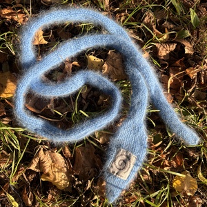 extra vékony kék angora sál - ruha & divat - sál, sapka, kendő - sál - Meska.hu