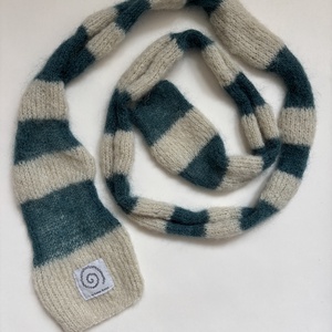 vékony csíkos kézzel kötött mohair sál, Ruha & Divat, Sál, Sapka, Kendő, Sál, Kötés, MESKA