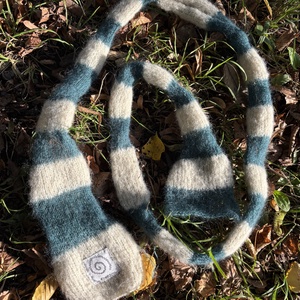 vékony csíkos kézzel kötött mohair sál - ruha & divat - sál, sapka, kendő - sál - Meska.hu