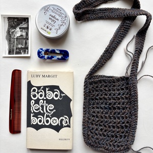 horgolt kis táska, telefontartó - táska & tok - pénztárca & más tok - telefontok - Meska.hu