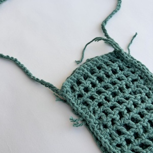 horgolt zöld kis táska, telefontartó - táska & tok - pénztárca & más tok - telefontok - Meska.hu