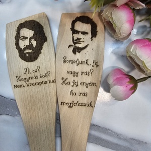 Bud Spencer és Terrence Hill fakanál , Otthon & Életmód, Dekoráció, Dísztárgy, Gravírozás, pirográfia, MESKA