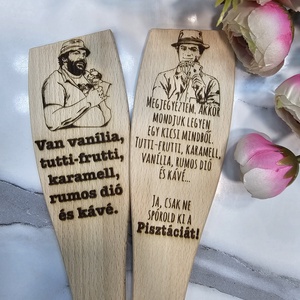 Bud Spencer és Terrence Hill fakanál - ( És megint dühbe jövünk... ), Otthon & Életmód, Dekoráció, Dísztárgy, Gravírozás, pirográfia, MESKA