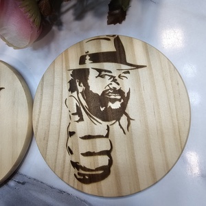 Bud Spencer és Terrence Hill pohár alátét - otthon & életmód - dekoráció - dísztárgy - Meska.hu