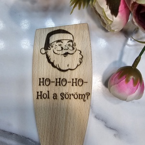 Vicces gravírozott fakanál - Mikulás  - Meska.hu