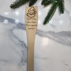 Mikulás Grincs gravírozott fakanál  - otthon & életmód - dekoráció - dísztárgy - Meska.hu