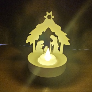 Variálható kerámia gipsz gyertyatartó  - karácsony - karácsonyi lakásdekoráció - karácsonyi fénydekoráció - Meska.hu