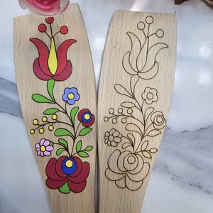 Matyó mintás gravírozott és festett fakanál, Otthon & Életmód, Konyhafelszerelés, tálalás, Sütés, főzés, Fakanál & Fakanáltartó, Gravírozás, pirográfia, MESKA