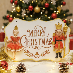 Festett karácsonyi felakasztható tábla reysin figurákkal, Otthon & Életmód, Dekoráció, Ajtó- és ablak dekoráció, Ajtódísz & Kopogtató, Festett tárgyak, Gipszöntés, MESKA