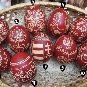 Hagyományos húsvéti hímestojás, Ünnepi díszek, dekorációk, Húsvéti díszek és dekorációk, Húsvéti tojás, hímestojás, Tojásfestés, MESKA