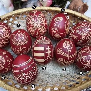 Hagyományos húsvéti hímestojás kacsatojásból - ünnepi díszek, dekorációk - húsvéti díszek és dekorációk - húsvéti tojás, hímestojás - Meska.hu