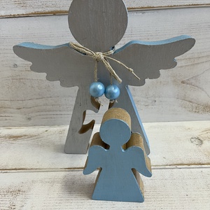 Fa angyalka E/32 - karácsony - adventi díszek - adventi asztaldísz - Meska.hu