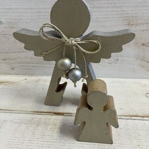 Fa angyalka E/33 - karácsony - adventi díszek - adventi asztaldísz - Meska.hu