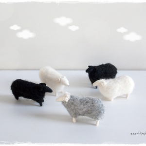 Mini Báránykák - tűnemezelt figura, dísz, Otthon & Lakás, Dísztárgy, Dekoráció, Nemezelés, Meska