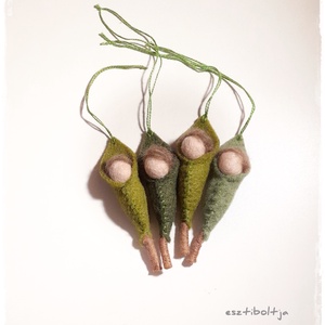 Levélben alvó Manóbabák - 4db-os készlet - Meska.hu