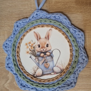 Nyuszis ajtódísz, Otthon & Életmód, Dekoráció, Ajtó- és ablak dekoráció, Ablakdísz, Horgolás, MESKA