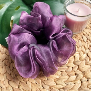 Lila, tüll szerű XXL scrunchie - Meska.hu