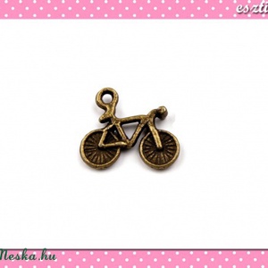 2 db Medál bicikli monti 14x25 mm bronz színű, Kellékek & szerszámok, Gyöngyfűzés kellékek, Egyéb alkatrész, Ékszerkészítés, Ékszerkészítés, MESKA
