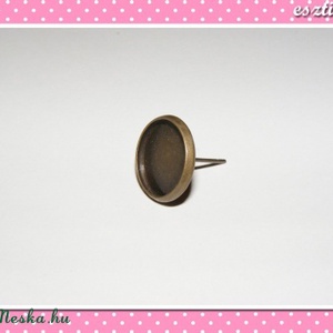 4 db Beszúrós üveglencsés kör fülbevaló alap bronz színű 14 mm, üveglencse: 12 mm, Kellékek & szerszámok, Ékszerkellék, Fülbevaló alap, Ékszerkészítés, Ékszerkészítés, MESKA