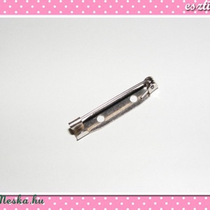 4 db Kitűző alap ezüst 30 mm x 5 mm , Kellékek & szerszámok, Gyöngyfűzés kellékek, Egyéb alkatrész, Ékszerkészítés, Ékszerkészítés, Mindenmás, MESKA