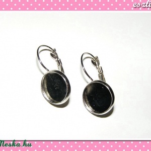 Francia kapcsos kör fülbevaló alap ezüst színű 27 mm x 12 mm, Kellékek & szerszámok, Gyöngyfűzés kellékek, Egyéb alkatrész, Ékszerkészítés, Ékszerkészítés, MESKA